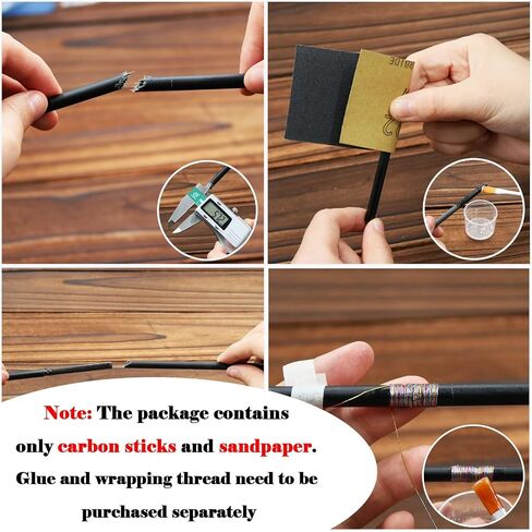 FishTrip Fishing Rod Repair Kit Complete with Epoxy,10pcs Carbon Fiber Sticks Pole Building Kit, AB Glue, Wrapping Thread for Saltwater Freshwater Spinning Casting Rod in Saudi Arabia
