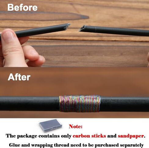FishTrip Fishing Rod Repair Kit Complete with Epoxy,10pcs Carbon Fiber Sticks Pole Building Kit, AB Glue, Wrapping Thread for Saltwater Freshwater Spinning Casting Rod in Saudi Arabia