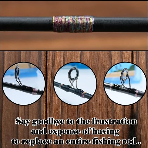 FishTrip Fishing Rod Repair Kit Complete with Epoxy,10pcs Carbon Fiber Sticks Pole Building Kit, AB Glue, Wrapping Thread for Saltwater Freshwater Spinning Casting Rod in Saudi Arabia
