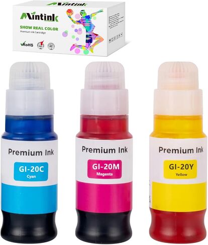 GI-20 Ink Refill Bottles Replacement for Canon GI-20 GI20 Ink Bottles Refills Kit for Canon G6020 G7020 G5020 MegaTank Printers (GI-20 Cyan Magenta Yellow 3 Packs) in Saudi Arabia