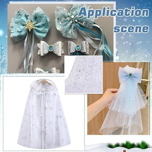 Mayjoydiy 1 Yard Snowflake Silver Foil Mesh Mesh Fabric 63inch Ghost White Nylon Tulle Fabric Rolls Arecer Fabric for DIY Skirt Gift Bow Wedder Winter Party Dress in Saudi Arabia