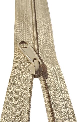 MebuZip #3 Nylon Coil Zippers by The Yard Bulk Zipper Roll Zipper Tape 10 Yards with 25pcs Pulls for Sewing Tailor DIY Craft Bags Pillows (Beige 10Yards) in Kuwait