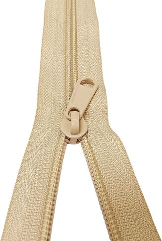MebuZip #3 Nylon Coil Zippers by The Yard Bulk Zipper Roll Zipper Tape 10 Yards with 25pcs Pulls for Sewing Tailor DIY Craft Bags Pillows (Beige 10Yards) in Kuwait
