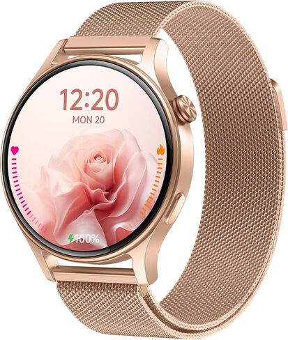 aeac Smart Watch for Women, AMOLED Ultra-Clear Screen Activity Trackers with Heart Rate/Sleep/SpO2 Monitor, Smartwatch for iPhone/Samsung/Android, 110+ Sport Modes Waterproof Fitness Reloj Inteligente in Kuwait