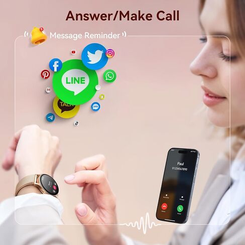 aeac Smart Watch for Women, AMOLED Ultra-Clear Screen Activity Trackers with Heart Rate/Sleep/SpO2 Monitor, Smartwatch for iPhone/Samsung/Android, 110+ Sport Modes Waterproof Fitness Reloj Inteligente in Kuwait