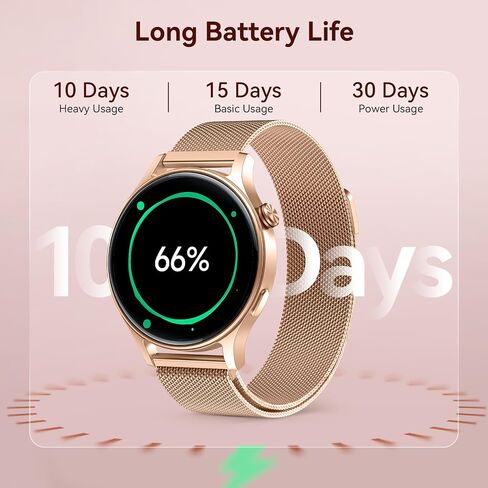 aeac Smart Watch for Women, AMOLED Ultra-Clear Screen Activity Trackers with Heart Rate/Sleep/SpO2 Monitor, Smartwatch for iPhone/Samsung/Android, 110+ Sport Modes Waterproof Fitness Reloj Inteligente in Kuwait