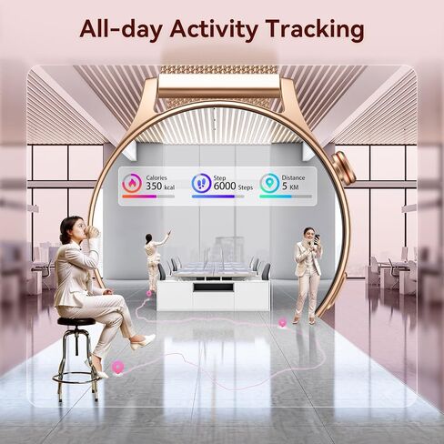 aeac Smart Watch for Women, AMOLED Ultra-Clear Screen Activity Trackers with Heart Rate/Sleep/SpO2 Monitor, Smartwatch for iPhone/Samsung/Android, 110+ Sport Modes Waterproof Fitness Reloj Inteligente in Kuwait