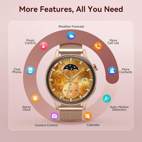 aeac Smart Watch for Women, AMOLED Ultra-Clear Screen Activity Trackers with Heart Rate/Sleep/SpO2 Monitor, Smartwatch for iPhone/Samsung/Android, 110+ Sport Modes Waterproof Fitness Reloj Inteligente in Kuwait