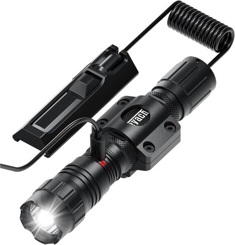 Feyachi FL14-MB Tactical Flashlight 1200 Lumen Matte Black LED Light with Flashlight Mount and Pressure Switch Included in Kuwait
