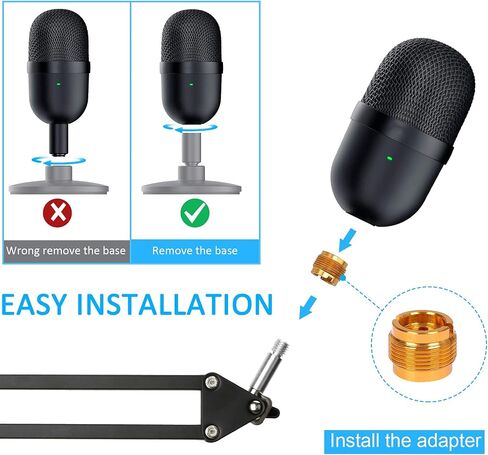 Razer Seiren Mini Shock Mount - Shockmount Advanced Vibration Blocking, Noise Repelling Matching Mic Boom Arm Compatible with Razer Seiren Mini Microphone by YOUSHARES in Saudi Arabia