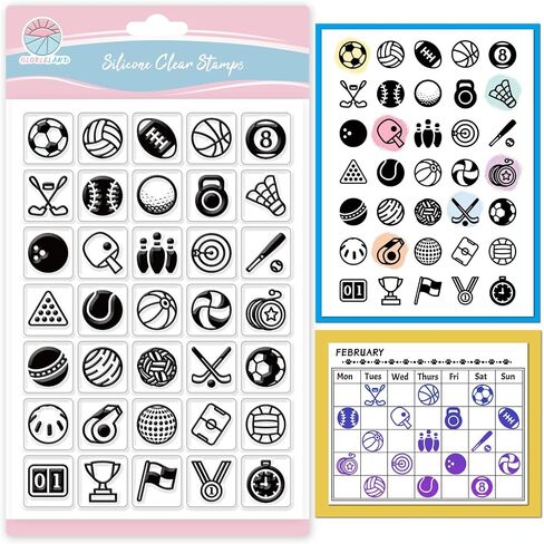 أيقونات Globleland الرياضية Clear Stamps لجعل البطاقات كرة السلة السيليكون Clear Stamps كرة القدم جولف الطوابع الشفافة in Saudi Arabia