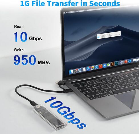 ELUTENG 2.5 SSD Enclosure 5Gbps Hard Drive Case Tool Free SATA to USB 3.1 Solid State Drive Enclosure USB C SSD HDD Enclosure Max 4TB Support UASP for 2.5 Inch SSD & HDD for WD Seagate Samsung in Kuwait