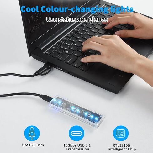 ELUTENG 2.5 SSD Enclosure 5Gbps Hard Drive Case Tool Free SATA to USB 3.1 Solid State Drive Enclosure USB C SSD HDD Enclosure Max 4TB Support UASP for 2.5 Inch SSD & HDD for WD Seagate Samsung in Kuwait