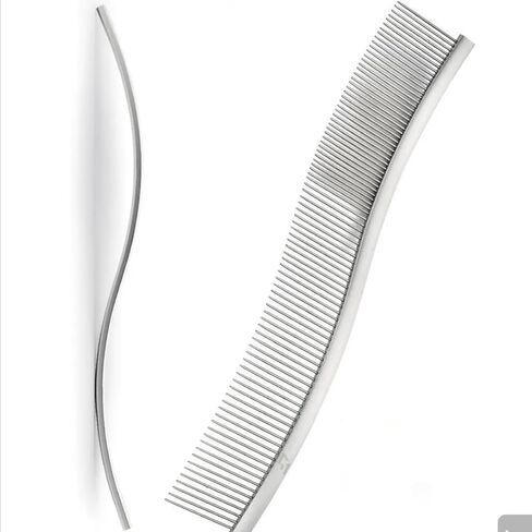 S-Curved Dog Grooming Comb, Dog Combs for Grooming Matting, Doodle Brush, Dematting Comb for Dogs, Dog Grooming Tools, Pet Comb, Metal Dog Grooming Comb, Dog Detangler Brush, Dog Dematting in Saudi Arabia