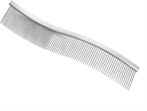 S-Curved Dog Grooming Comb, Dog Combs for Grooming Matting, Doodle Brush, Dematting Comb for Dogs, Dog Grooming Tools, Pet Comb, Metal Dog Grooming Comb, Dog Detangler Brush, Dog Dematting in Saudi Arabia