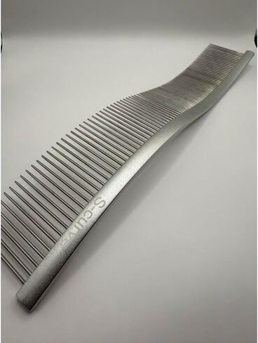 S-Curved Dog Grooming Comb, Dog Combs for Grooming Matting, Doodle Brush, Dematting Comb for Dogs, Dog Grooming Tools, Pet Comb, Metal Dog Grooming Comb, Dog Detangler Brush, Dog Dematting in Saudi Arabia