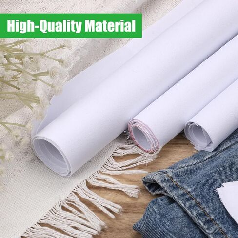 12pcs White Embroidery Fabric, 4 Sizes Embroidery Cloth Fabric Squares Craft Fabric for Embroidery Beginner Needlework Cross Stitch in Saudi Arabia