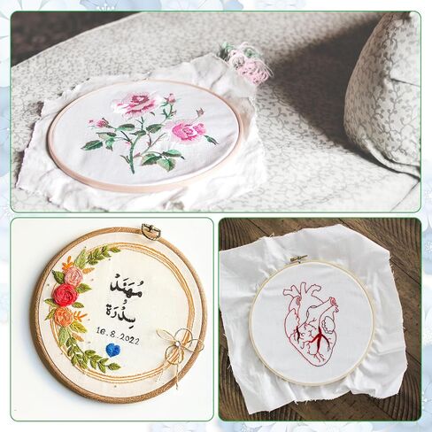 12pcs White Embroidery Fabric, 4 Sizes Embroidery Cloth Fabric Squares Craft Fabric for Embroidery Beginner Needlework Cross Stitch in Saudi Arabia