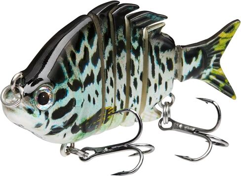 Bassdash SwimPanfish 2.5"/0.34oz Hard Bluegill Swimbaits Multi Jointed Topwater Trout Bass Fishing Crank Lure,Pack of 4 in Kuwait