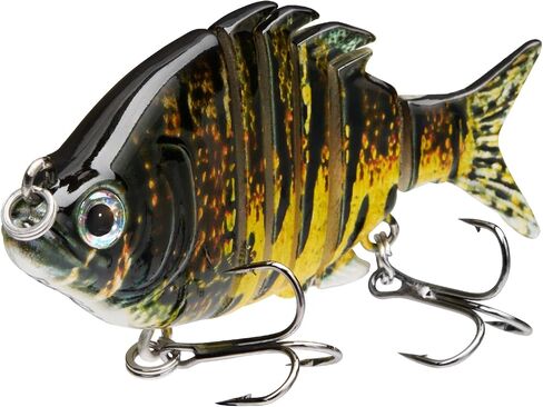 Bassdash SwimPanfish 2.5"/0.34oz Hard Bluegill Swimbaits Multi Jointed Topwater Trout Bass Fishing Crank Lure,Pack of 4 in Kuwait