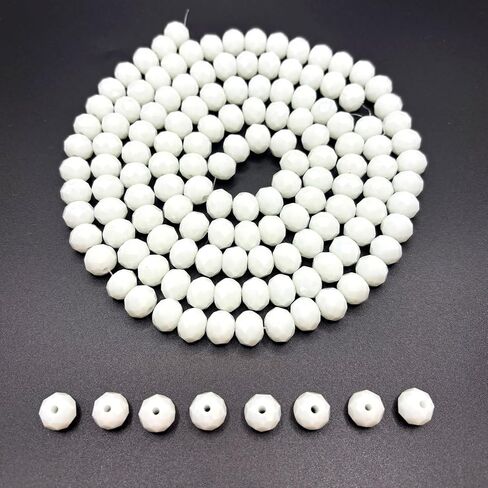265pcs حبات زجاجية لصنع المجوهرات ، حبات زجاجية بلورية 10 ملم لتصنيع الأساور ، روندل ، حبات كريستال بيضاء كبيرة لخبراء النبيذ ، سحر الرياح ، in Saudi Arabia