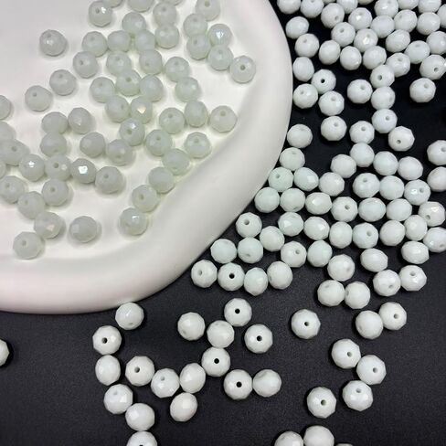 265pcs حبات زجاجية لصنع المجوهرات ، حبات زجاجية بلورية 10 ملم لتصنيع الأساور ، روندل ، حبات كريستال بيضاء كبيرة لخبراء النبيذ ، سحر الرياح ، in Saudi Arabia