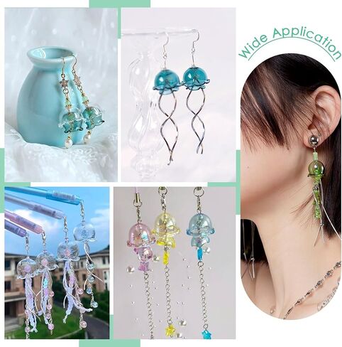 Cheriswelry Lily Flower Beads Caps Clear Glass Wind Bell Beads Crystal Fishing Beads for Wind Chimes Bracelet Earrings Jewelry Making Decor in Saudi Arabia