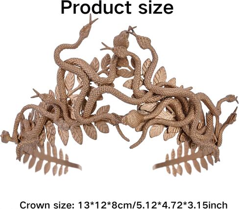 Gold Medusa Snake Crown - Medusa Cosplay Headband Halloween Costume Snake Headwear Greek Goddess Headdress Laurel Leaves Masquerade Party Photo Props in Saudi Arabia