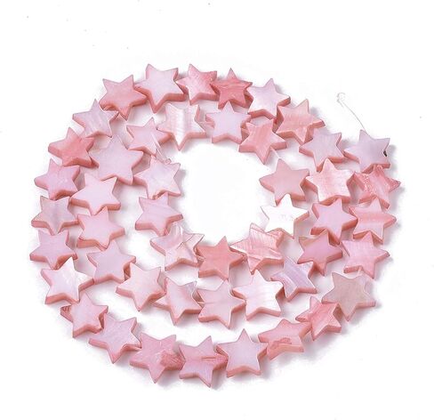 Fashewelry 38pcs Celestial Star Natural Freshwater Shell Loose Beads Polished Five-Pointed Star Flat Spacer Beads Fully Drilled for Jewelry DIY Craft Necklace Bracelet Earring (White) in Saudi Arabia