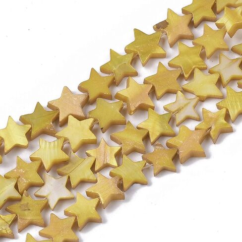 Fashewelry 38pcs Celestial Star Natural Freshwater Shell Loose Beads Polished Five-Pointed Star Flat Spacer Beads Fully Drilled for Jewelry DIY Craft Necklace Bracelet Earring (White) in Saudi Arabia