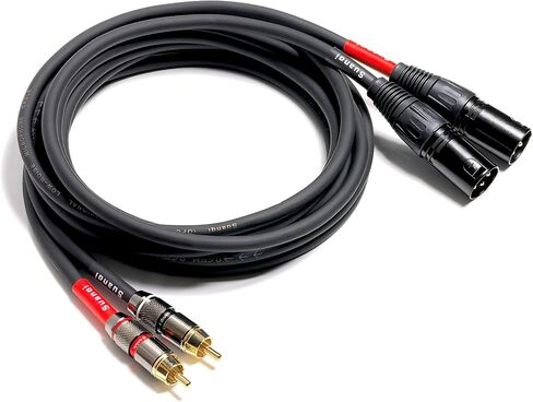 RCA to XLR Cable, XLR Male to RCA Male Cable, RCA Male to XLR Male HiFi Audio Cable, 4N OFC 20AWG Shielded Twisted Pair Oxygen-Free Copper Braid Conductors, 2Pack (6 inches) in Kuwait