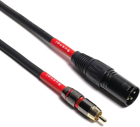 RCA to XLR Cable, XLR Male to RCA Male Cable, RCA Male to XLR Male HiFi Audio Cable, 4N OFC 20AWG Shielded Twisted Pair Oxygen-Free Copper Braid Conductors, 2Pack (6 inches) in Kuwait