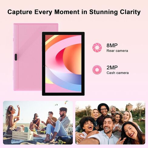 Tablet Android 14, Tablets 10 inch 8GB RAM+ 64GB ROM+ 1TB Expandable Tablet PC, 1280 * 800 IPS Screen, Dual Camera, Powerful Processor, 6000mAh Battery, Bluetooth,WiFi, Google Certified Tablet in Kuwait