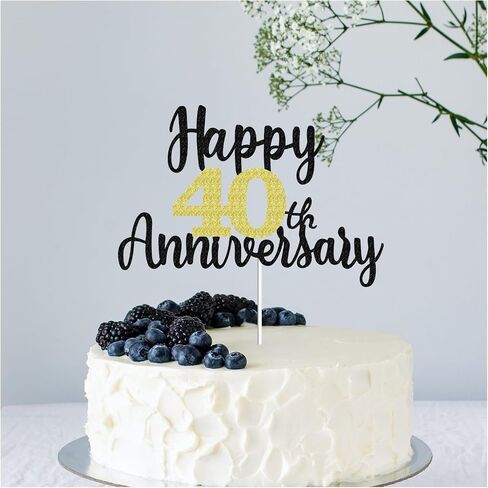 سعيد 10th الذكرى كعكة القبعات العالية بريق، هتاف إلى 10 سنوات من العمر ديكورات الحفلات 10 سنوات ديكور كعكة الذكرى السنوية، عشرة زينة كعكة موضوع لحفل زفاف عيد ميلاد الشركة الذكرى السنوية (الذهب الأسود) in Kuwait
