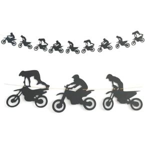 دراجة ديكور ديكور عيد ميلاد ديكورت الحفلات الحفلات لافتة لحفلة عيد ميلاد موتوكروس تحت عنوان الرجل أو ركوب الخيل جدار الزخرفة قبل التجميع