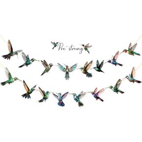 FOZEE Hummingbird Banner, Hummingbird Garland, Bird Party Decorations, Hummingbird Birthday Party Decorations, Hummingbird Decorations