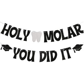 Holy Molar لقد فعلت ذلك لافتة - تهانينا علامة RDH ، مبروك طبيب الأسنان ، 2025 ديكورات التخرج من مدرسة الأسنان