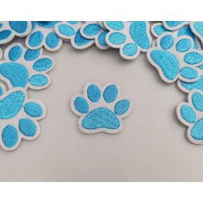 1.6 "x1.3" 20pcs الكلب PAW جرو الحديد الزرق