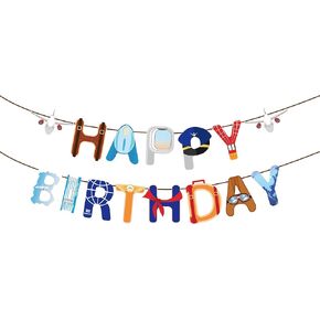 طائرة عيد ميلاد سعيد لافتة الطيران حفلة عيد ميلاد الطيران الطائر