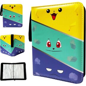 Card Binder 4 Pocket,Trading Card Binder with 400 Pockets,Double-Sided Storage Collection Book,50 Removable Sleeves,Trading Card Holder for Boys and Girls