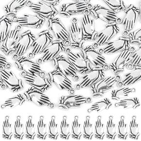 RP Remarkable Power, 150 Pack Antique Silver Praying Hands Charms Prayer Charm Pendants for DIY Jewelry Making Bracelet Necklace Supplies