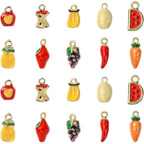 kitbeads 20pcs 10 أنماط سحر فواكه الخضار سحر الأناناس الأناناس سحر الفلفل الحار الفلفل