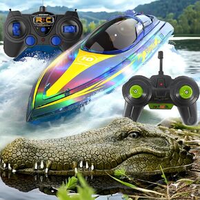 Ultimate Aquatic Adventure Bundle RC مع LED LED و ANMOTE CONTROL THELD HEAD - متعة للأطفال والبالغين في حمامات السباحة والبحيرات!