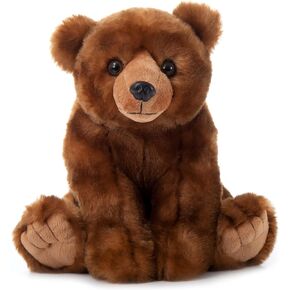 The Petting Zoo Bear Stuffed Animal, Gifts for Kids, Wild Onez Zoo Animals, Brown Bear Plush Toy 12 inches