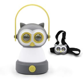 Outdoor Equipment LED Camping Lantern & Headlamp Set for Kids, FANT.LUX Battery Powered Night Light for Emergency, Hurricane, Lightweight Tent Lamp (Owl Set)