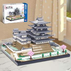 3037pcs معالم العمارة اليابانية معالم البناء Micro Mini Building Kit غير متوافقة مع حجم العلامات التجارية الرئيسية ، مجموعة ديكور موديل Himeji Castle أو Prensent لـ 15+ أطفال أو بالغين