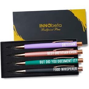 هدايا اختصاصي التغذية في Innobeta ، مجموعة قلم الحبر من 4 ، فكرة مثالية للنساء في عيد الميلاد وعيد الميلاد