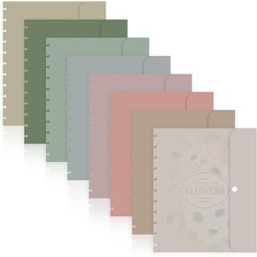 8 حزمة الأظرف البلاستيكية الجيب Discbound 8.5 × 11.1 بوصة Discbound Disbound Planner Binder Size Size Pocket Pockets for Business School Organizer (Morandi)