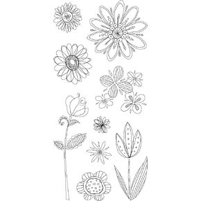 Inkadinkado Doodle Flowers Flowers Clear Stamps
