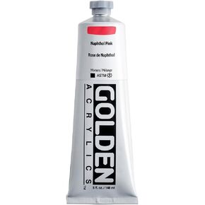 أكريليكات الجسم الثقيلة بواسطة Golden ، Naphthol Pink ، 5 Fl. أوز. أنبوب ، طلاء أكريليك احترافي ، غير شفاف